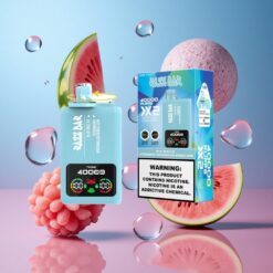 Blue Razz Ice-Strawberry Watermelon Bubble Gum Razz Bar 40000 Puffs Disposable Vape Power Screen Display